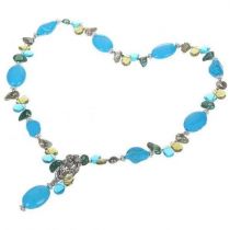 Ожерелье из американской голубой бирюзы и мультиджема