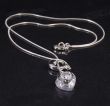 Гламурное посеребренное дизайнерское ожерелье с кулоном в виде сердца