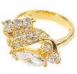 Модное золотое кольцо с кристаллами (№8)